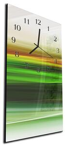 Nástěnné hodiny 30x60cm abstraktní zlato zelená vlna - plexi