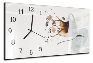 Nástěnné hodiny 30x60cm vylétá káva a cukr - plexi