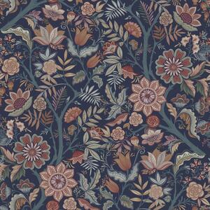 Tapeta s vintage květinových vzorem, modrá, 131335, Floral Fever, Esta Home