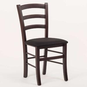 Stima Židle PAYSANE s čalouněným sedákem Odstín: Wengé, Látky: LUX černá 23