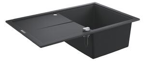 Grohe Dřezy - Kompozitní dřez K400 s automatickým odtokem, 780x500 mm, granitová černá 31639AP0