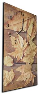Nástěnné hodiny 30x60cm suché listí na dřevě - plexi