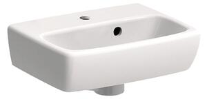 Geberit Selnova Square - Umývátko 360x280 mm, s 1 otvorem pro baterii, s asymetrickým přepadem, bílá 500.316.01.1