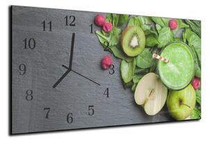 Nástěnné hodiny ovoce, zelenina šedé pozadí 30x60cm - plexi