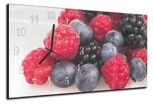 Nástěnné hodiny zahradní ovoce bílé pozadí 30x60cm - plexi
