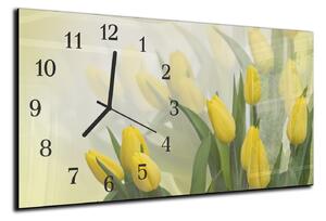 Nástěnné hodiny čerstvé žluté tulipán 30x60cm - plexi