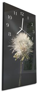 Nástěnné hodiny odkvetlý květ černé pozadí 30x60cm - plexi