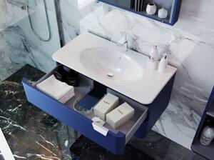 Kingsbath Velluto Blue 120 závěsná nízká koupelnová skříňka