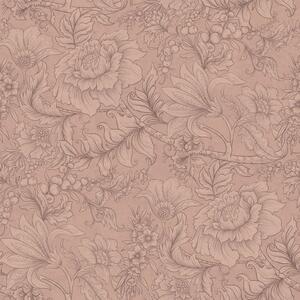 Tapeta s květinami a listy, růžová, 139794, Floral Fever, Esta Home