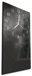 Nástěnné hodiny 30x60cm stříbrný třpyt na černém - plexi