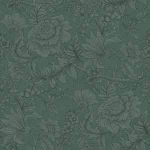 Tapeta s květinami a listy, zelená, 139793, Floral Fever, Esta Home