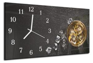 Skleněné hodiny 30x60cm sklenice whiski - plexi
