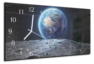 Nástěnné hodiny 30x60cm vesmír, zeměkoule - plexi