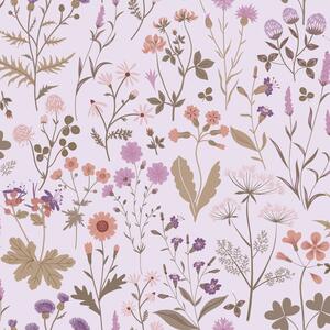 Tapeta s lučními květinami, starorůžová,139756, Floral Fever, Esta Home