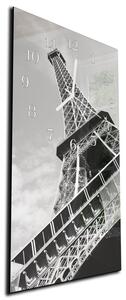 Nástěnné hodiny 30x60cm černobílá Eiffel věž - plexi