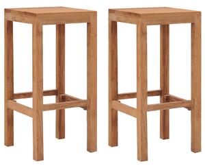 Barové stoličky 2 ks masivní teakové dřevo