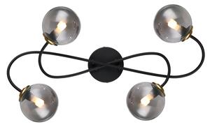 GLOBO Stropní moderní svítidlo JORGE, 4xG9, 28W, černé, mosazné 56136-4D