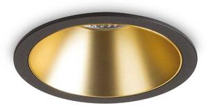 LED Zápustné bodové svítidlo Ideal Lux Game Round Black Gold 192345 11W 850lm 3000K IP20 kulaté černé