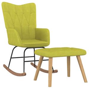 Houpací křeslo se stoličkou zelené textil