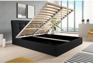 Čalouněná postel ADLO rozměr 140x200 cm Černá eko-kůže