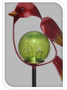 Solární lampa Bird červená, 13 x 6 x 52 cm