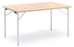 AJ Produkty Skládací stůl NICKE, 1400x800x720 mm, pozinkovaný rám, béžové linoleum