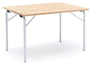 AJ Produkty Skládací stůl NICKE, 1200x800x720 mm, pozinkovaný rám, béžové linoleum