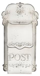 Bílá retro poštovní schránka Post - 24*8*46 cm