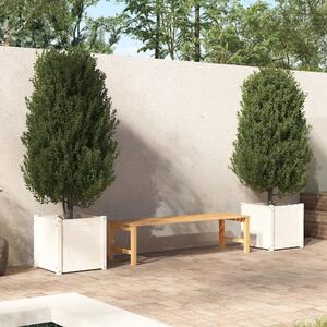 Zahradní truhlíky 2 ks bílé 50 x 50 x 50 cm masivní borovice