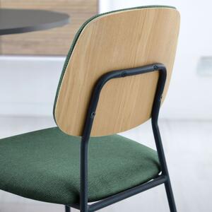 Tmavě zelená látková jídelní židle Kave Home Benilda