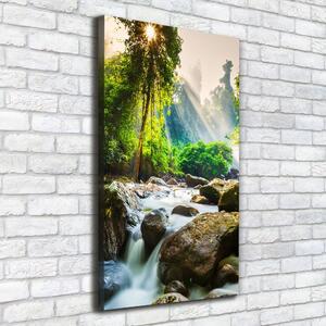 Vertikální Foto obraz na plátně Vodopád v lese ocv-71554377
