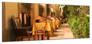 Obraz skleněný venkovní restaurace - 60 x 90 cm