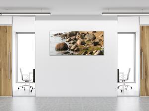 Obraz skleněný kameny u břehu vody - 30 x 40 cm