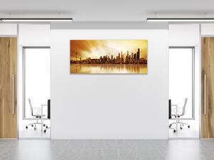 Obraz skleněný město v západu slunce - 30 x 40 cm