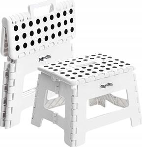 EasyForm skládací stolička / taburet s protiskluzovou úpravou, 22 cm, bílá, plast