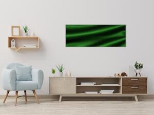 Obraz skleněný abstrakt zelená tkanina - 30 x 40 cm
