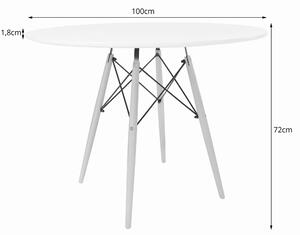 Bílý jídelní stůl OSLO 100x100