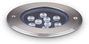 LED Venkovní pozemní zápustné svítidlo Ideal Lux FLOOR D14 255682 12W 1560lm 3000K IP67 14cm ocelové
