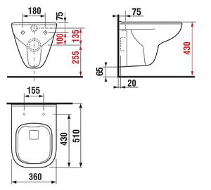 Jika Deep - Závěsné WC, Rimless, Dual Flush, bílá H8206140000001