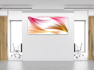 Obraz skleněný abstrakt růžovo žlutý - 30 x 40 cm