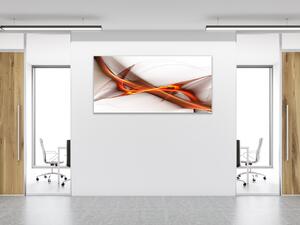 Obraz skleněný abstrakt oranžová vlna - 30 x 40 cm