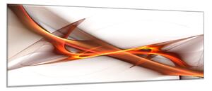Obraz skleněný abstrakt oranžová vlna - 52 x 60 cm