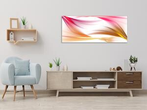 Obraz skleněný abstrakt růžovo žlutý - 30 x 40 cm