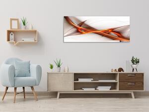 Obraz skleněný abstrakt oranžová vlna - 30 x 40 cm