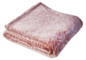 Mikroflanelová deka Premium se zlatým vzorem 150x200 - Růžová