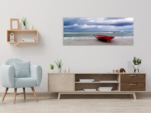 Obraz skleněný loďka u moře - 30 x 40 cm