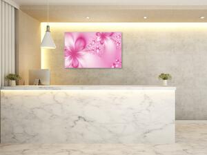 Obraz skleněný abstraktní růžové květy - 30 x 40 cm