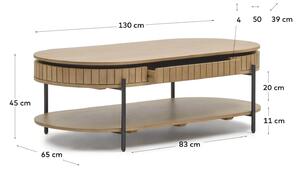 Konfereční stolek licia 130 x 65 cm přírodní