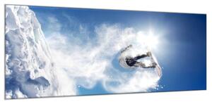 Obraz skleněný zimní snowboard - 70 x 100 cm