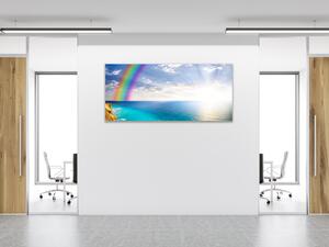 Obraz skleněný duha nad mořem - 30 x 40 cm